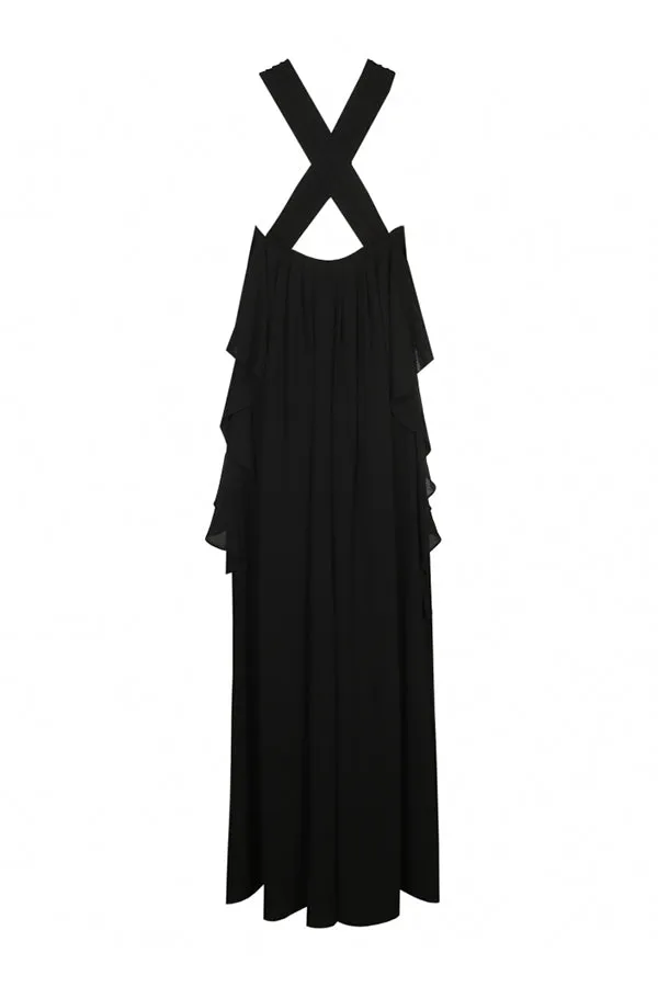 Caroline Biss LOOSE PLEATED MAXI GALA DRESS