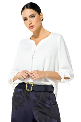 Caroline Biss OFF WHITE BOW DETAIL LOOSE BLOUSE