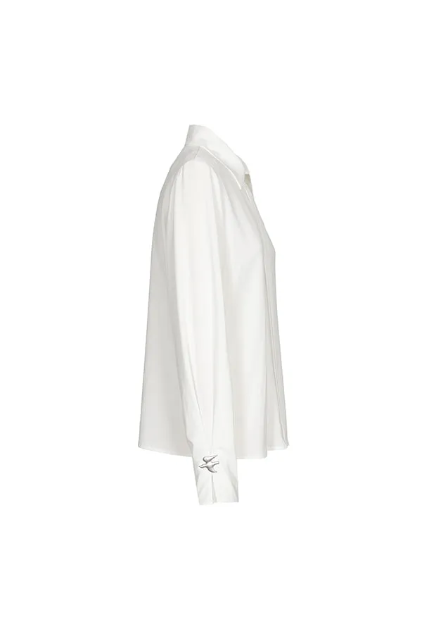 Caroline Biss OFF WHITE SWALLOW DETAIL LOOSE BLOUSE