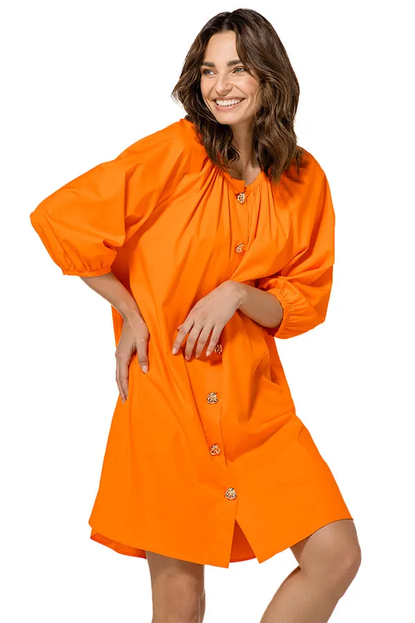 Caroline Biss ORANGE LOOSE STRETCH DRESS