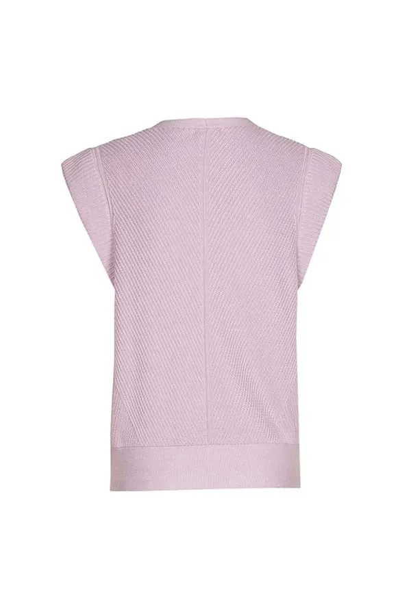 Caroline Biss PINK WAIST DETAIL KNIT TANK TOP