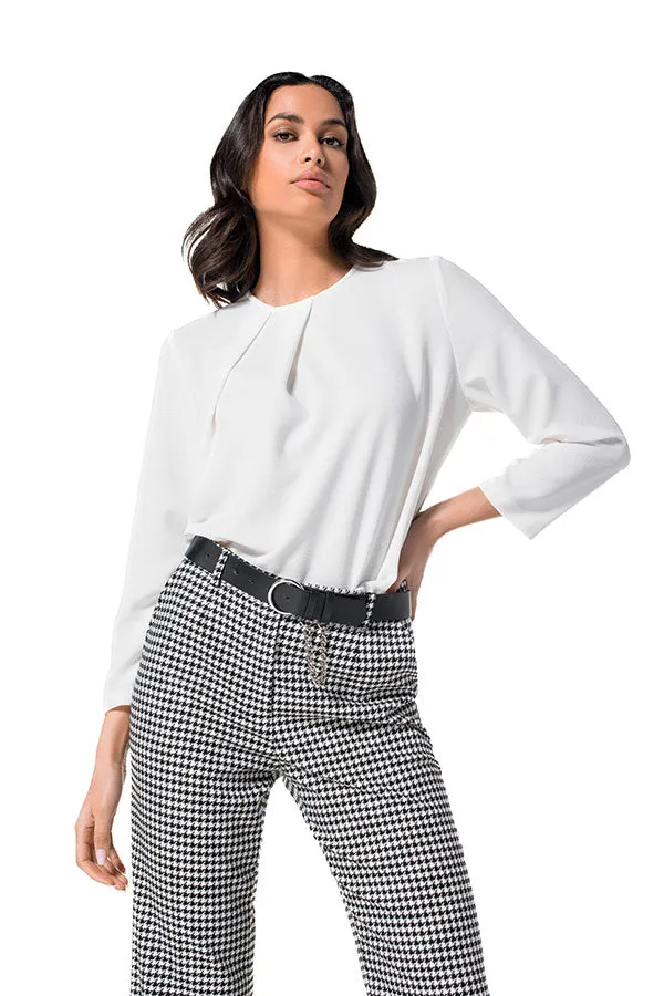 Caroline Biss PLEATED STRAIGHT STRETCH TOP