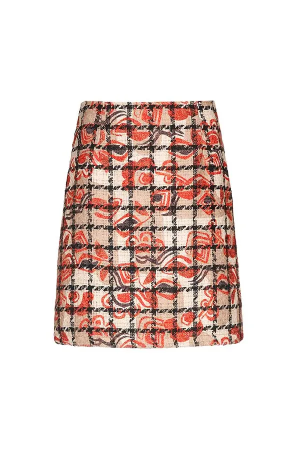 Caroline Biss PRINTED SHORT JACQUARD SKIRT