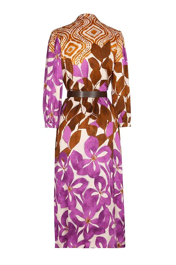 Caroline Biss PRINTED VISCOSE MIDI SHIRT DRESS