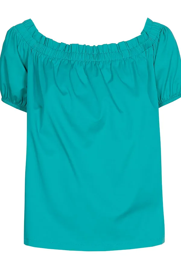 Caroline Biss PUFF SLEEVES COTTON TOP