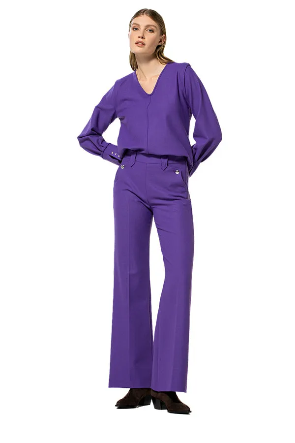 Caroline Biss PURPLE SHORT STRAIGHT BLOUSE