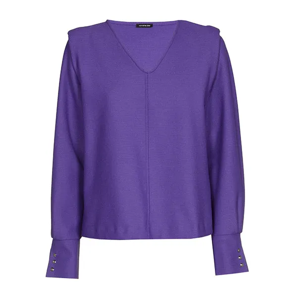 Caroline Biss PURPLE SHORT STRAIGHT BLOUSE