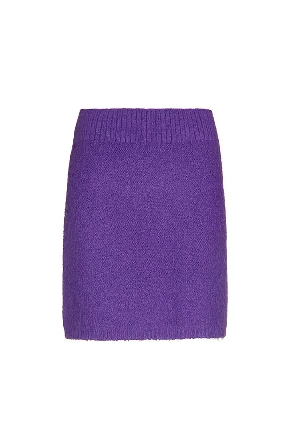 Caroline Biss PURPLE SHORT TRICOT SKIRT