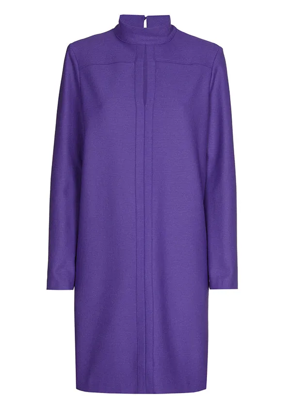 Caroline Biss PURPLE STRAIGHT-FITTING SHORT DRESS