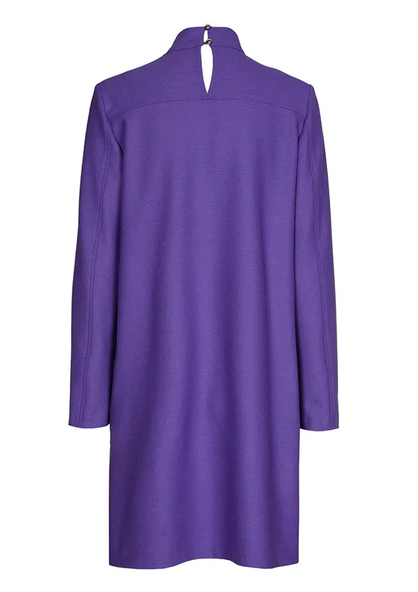 Caroline Biss PURPLE STRAIGHT-FITTING SHORT DRESS