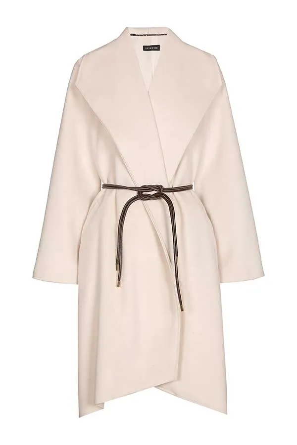 Caroline Biss SHAWL COLLAR WOOL COAT