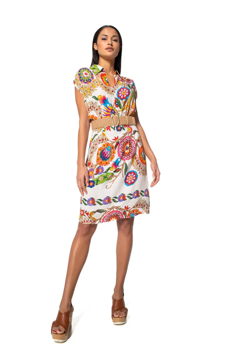 Caroline Biss SUPPLE GRAPHIC PRINT SHORT DRESS