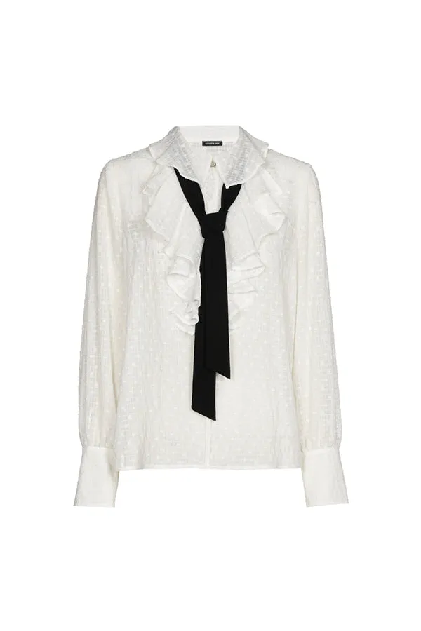 Caroline Biss TIE JABOT BLOUSE