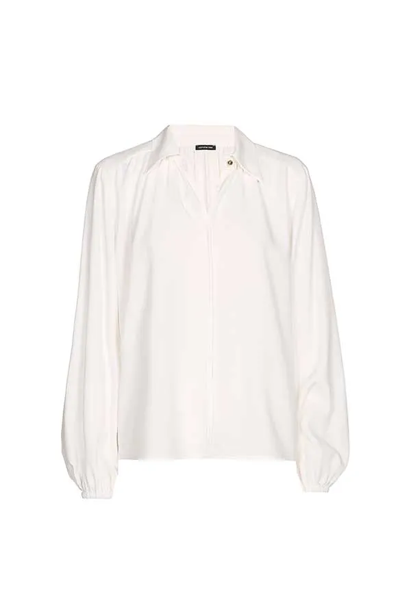 Caroline Biss V-NECK LOOSE POPLIN BLOUSE