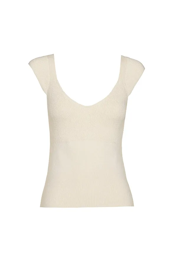 Caroline Biss VANILLA FITTED DRESSY TOP