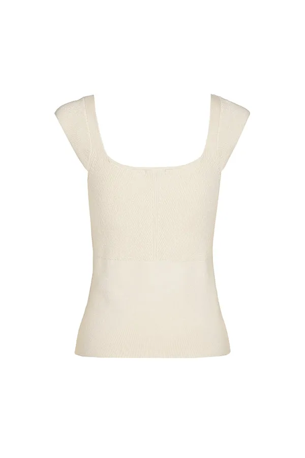 Caroline Biss VANILLA FITTED DRESSY TOP