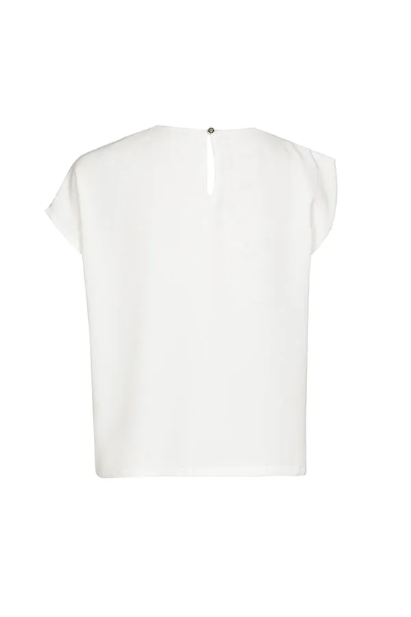 Caroline Biss WHITE LOOSE ASYMMETRICAL SHORT TOP