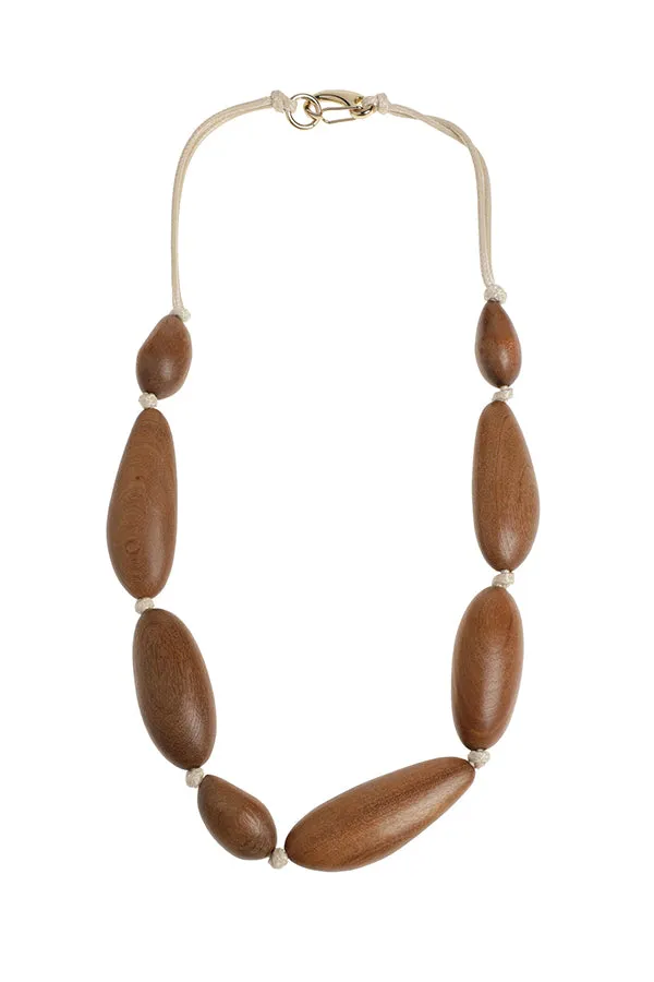 Caroline Biss WOODEN BEADED NECKLACE