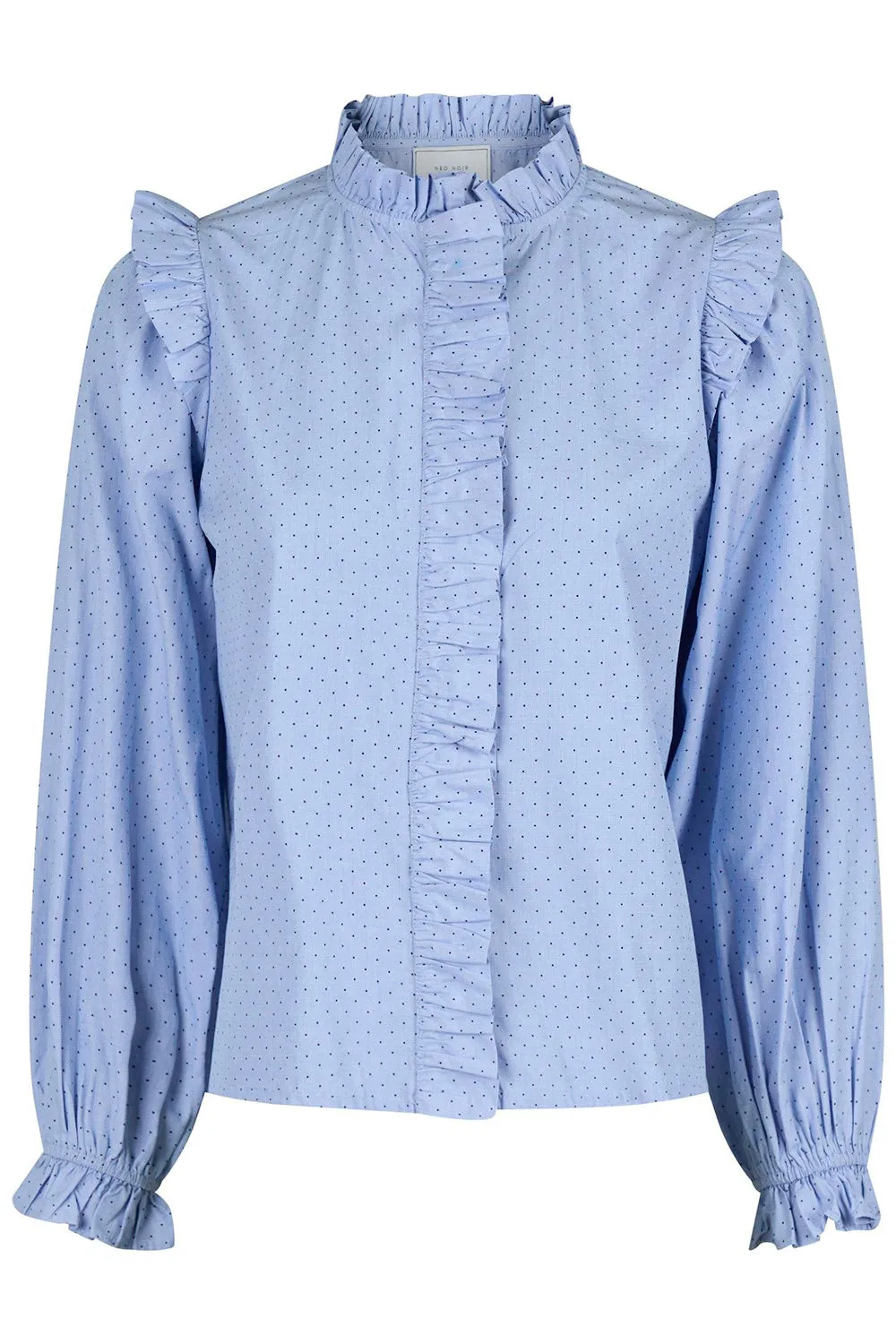 Charly Mini Dot Blouse | Light Blue | Bluse fra Neo Noir