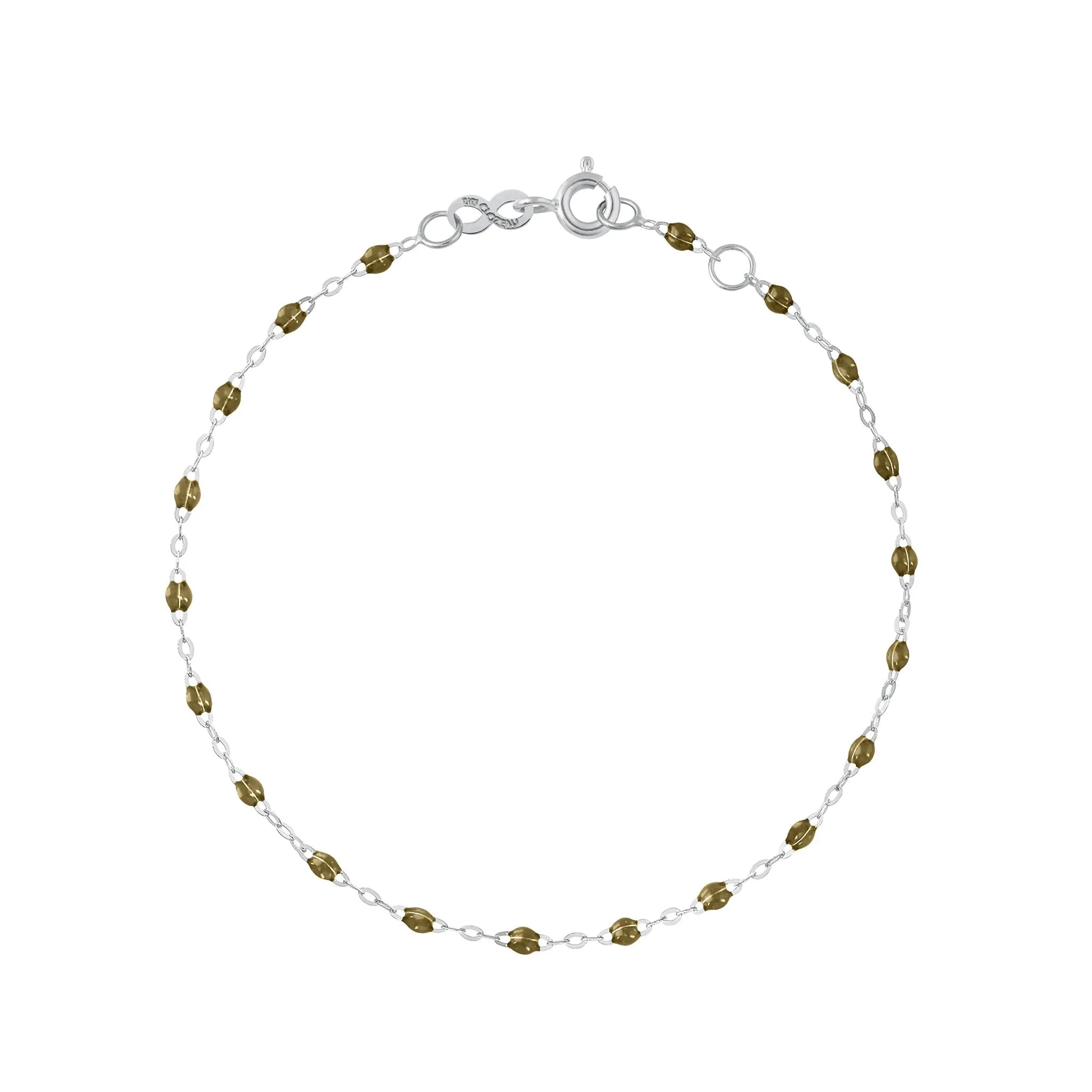 Classic Gigi Khaki bracelet, White Gold, 6.7