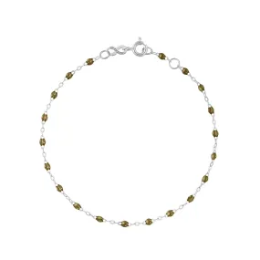 Classic Gigi Khaki bracelet, White Gold, 6.7