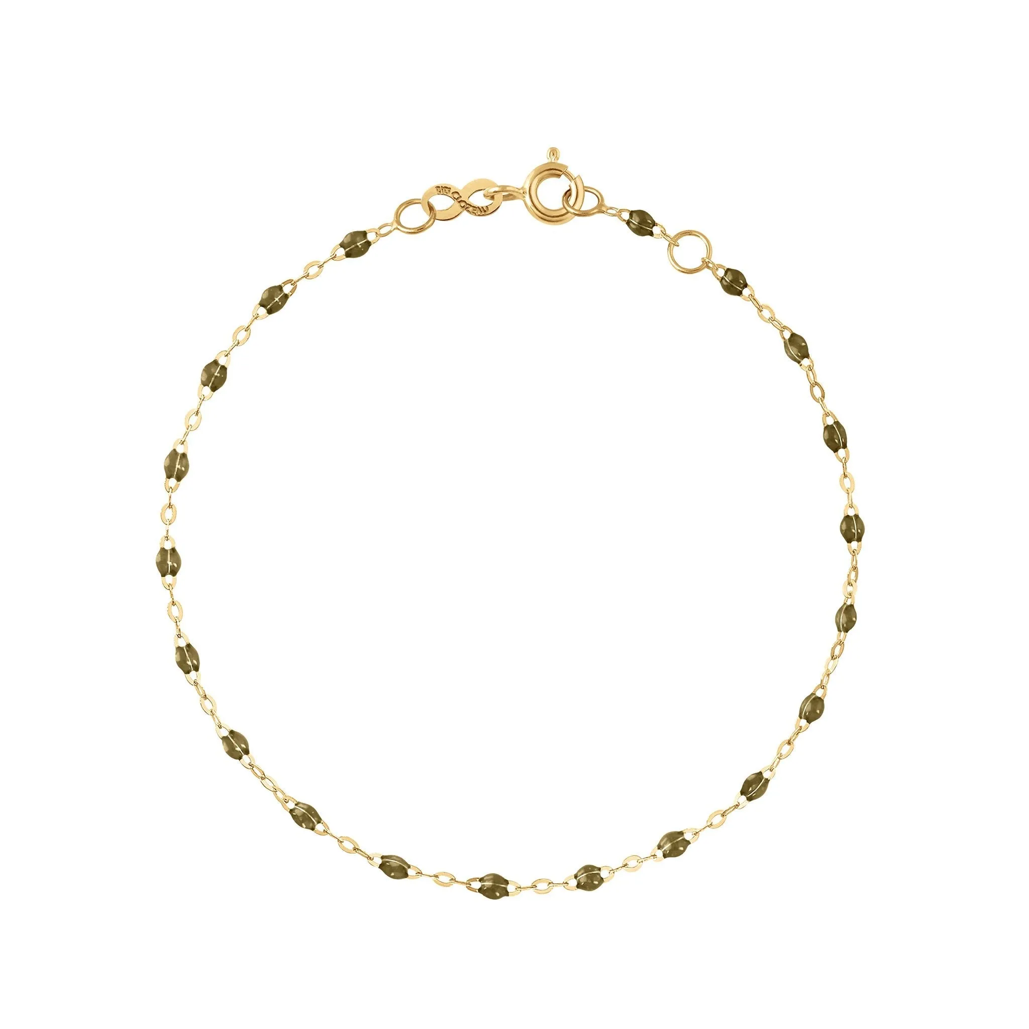 Classic Gigi Khaki bracelet, Yellow Gold, 7.5