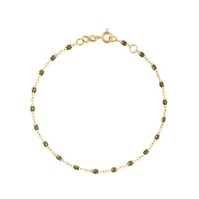 Classic Gigi Khaki bracelet, Yellow Gold, 7.5