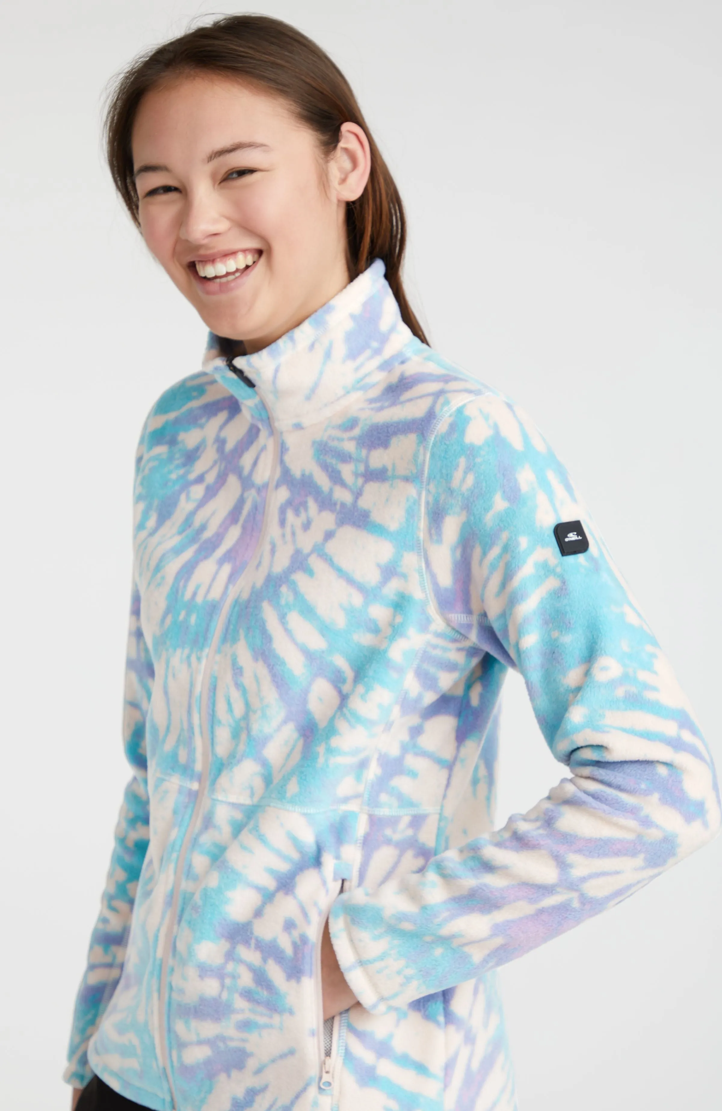 Clime Printed Full-Zip Fleece | Pink Tie Dye