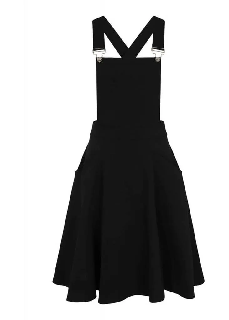 Collectif Kayden Overalls 50's Swing Dress Black