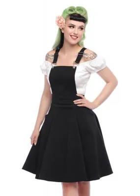 Collectif Kayden Overalls 50's Swing Dress Black