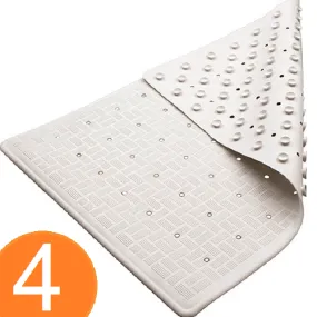 Compass Small Rubber Bath Bathroom Toilet Mat 340x520mm Anti-Slip Grip Pack 4