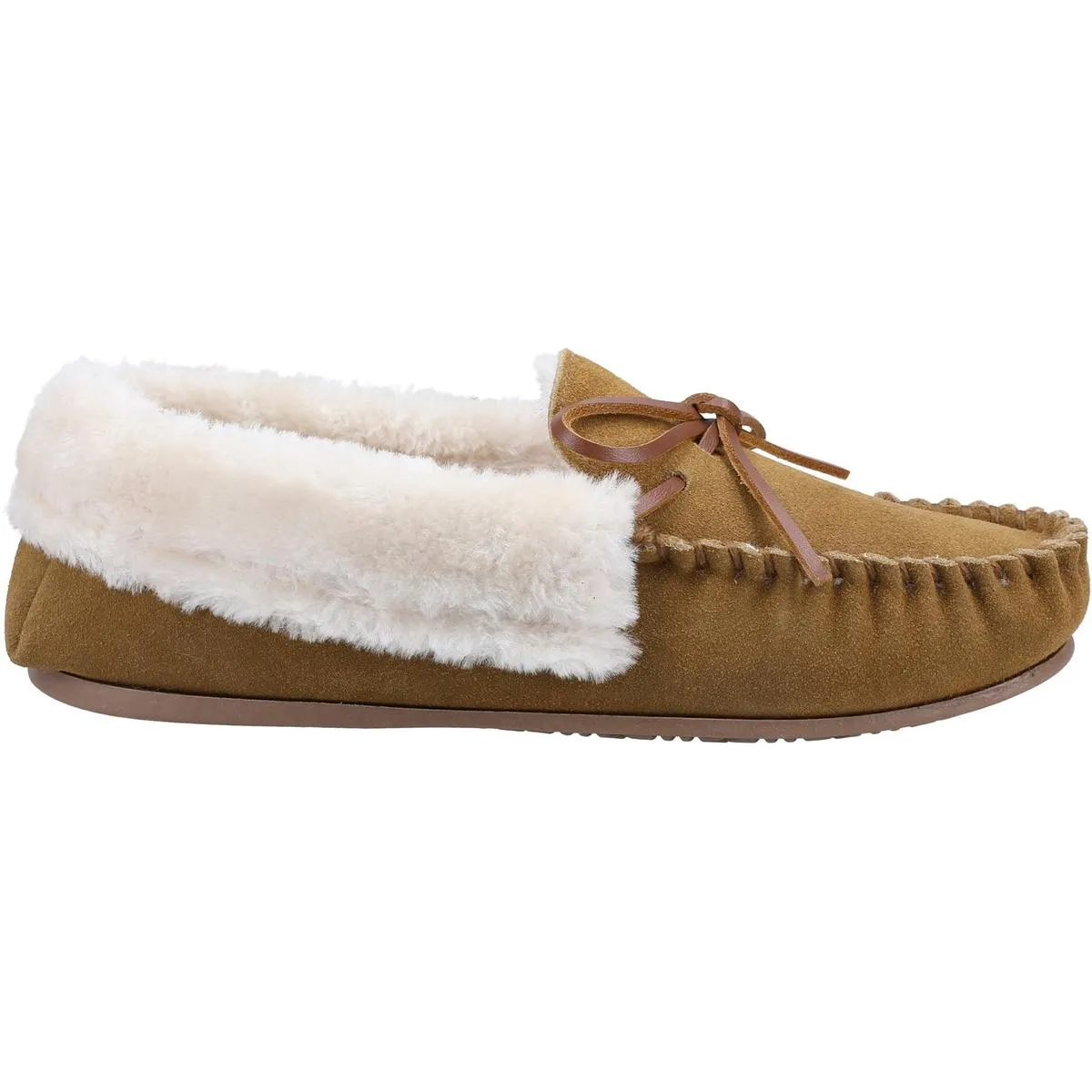 Cotswold Sopworth Slip on Moccasin Slipper Tan