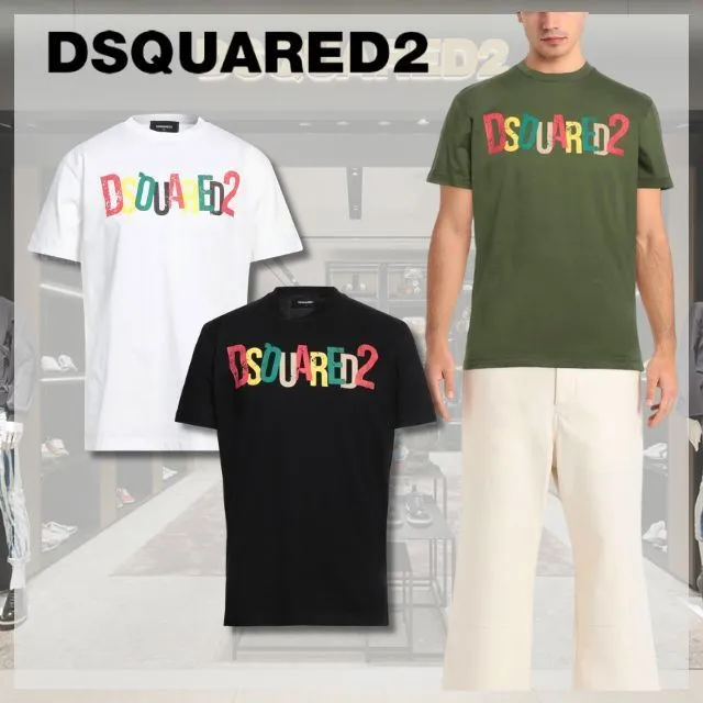 D SQUARED2  |Crew Neck Unisex Street Style Plain Cotton Short Sleeves