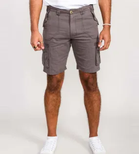 D555 Mens Grey Cotton Cargo Shorts (MELTON)