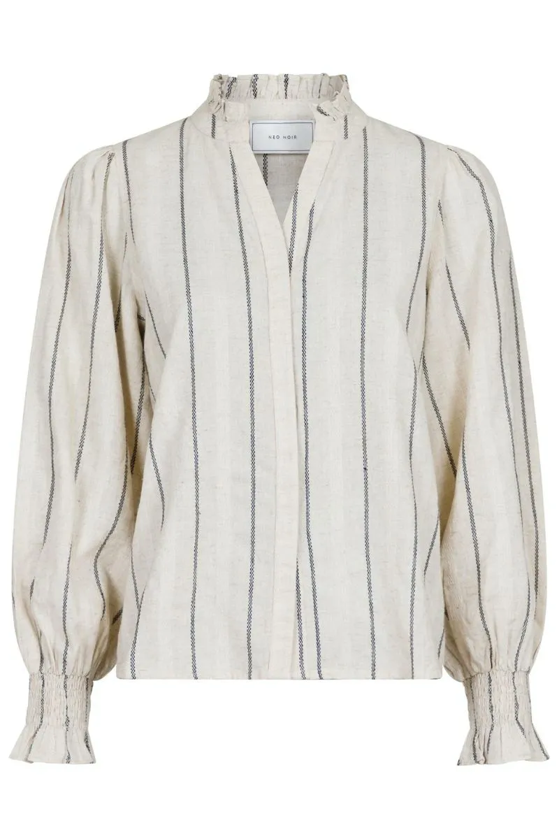 Dalli Stripe Blouse | Natural | Bluse fra Neo Noir