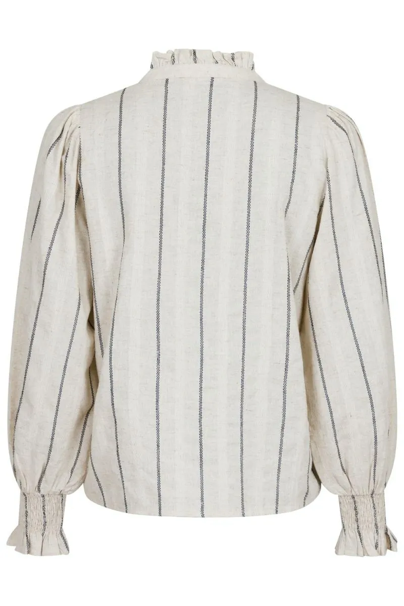 Dalli Stripe Blouse | Natural | Bluse fra Neo Noir