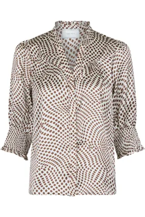 Diana Vibrant Dot Blouse | Brown | Bluse fra Neo Noir