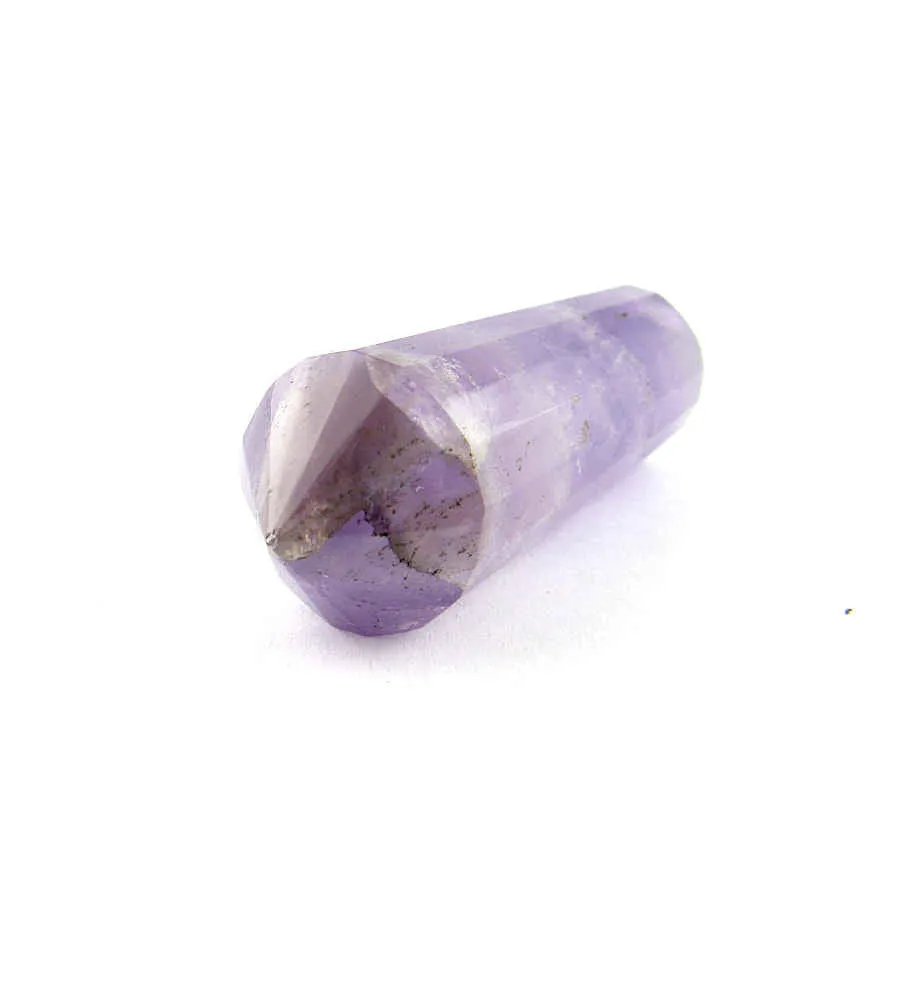 Double-Pointed Tapered Amethyst With 16-Sides