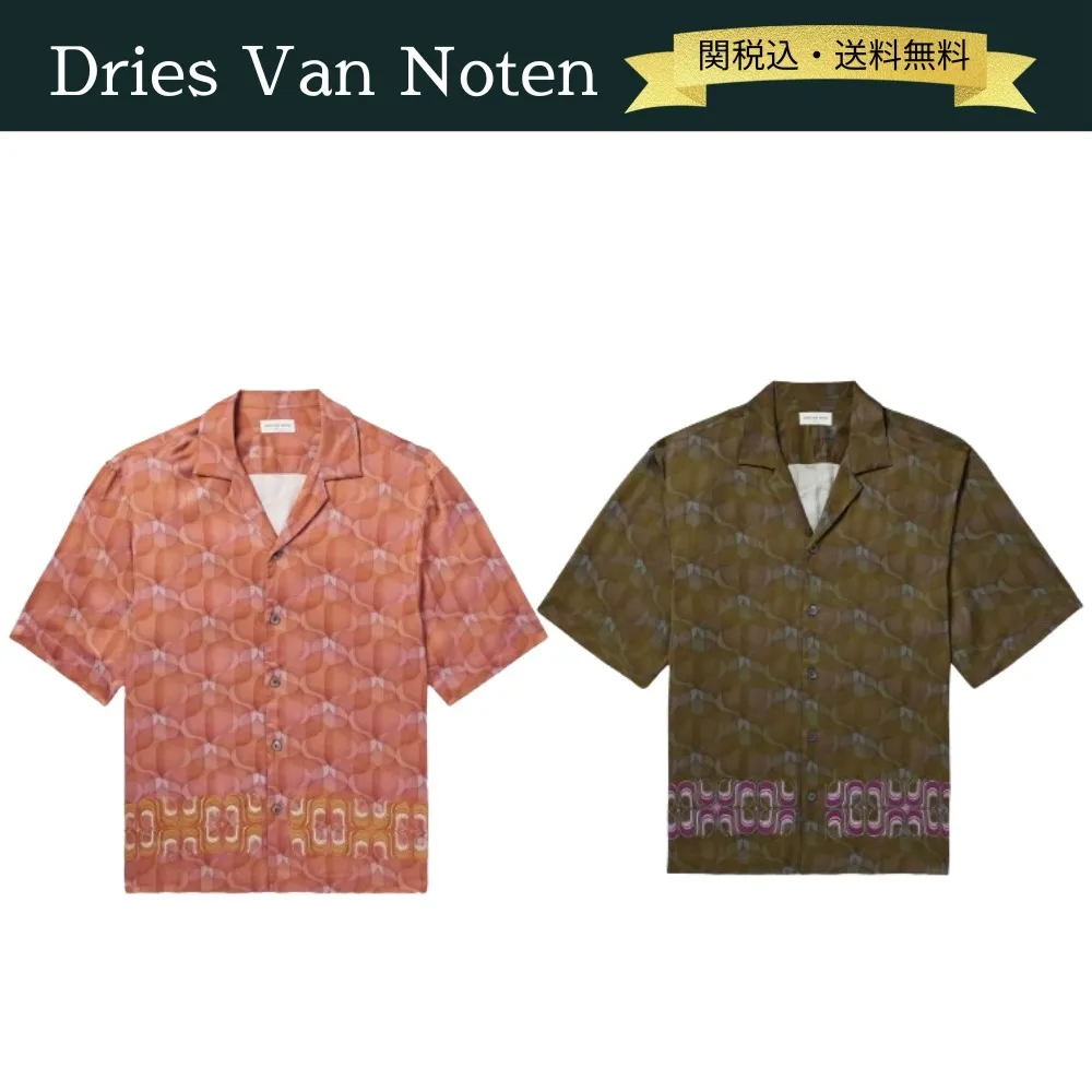 Dries Van Noten  |Street Style Short Sleeves Tribal Khaki Designers Shirts