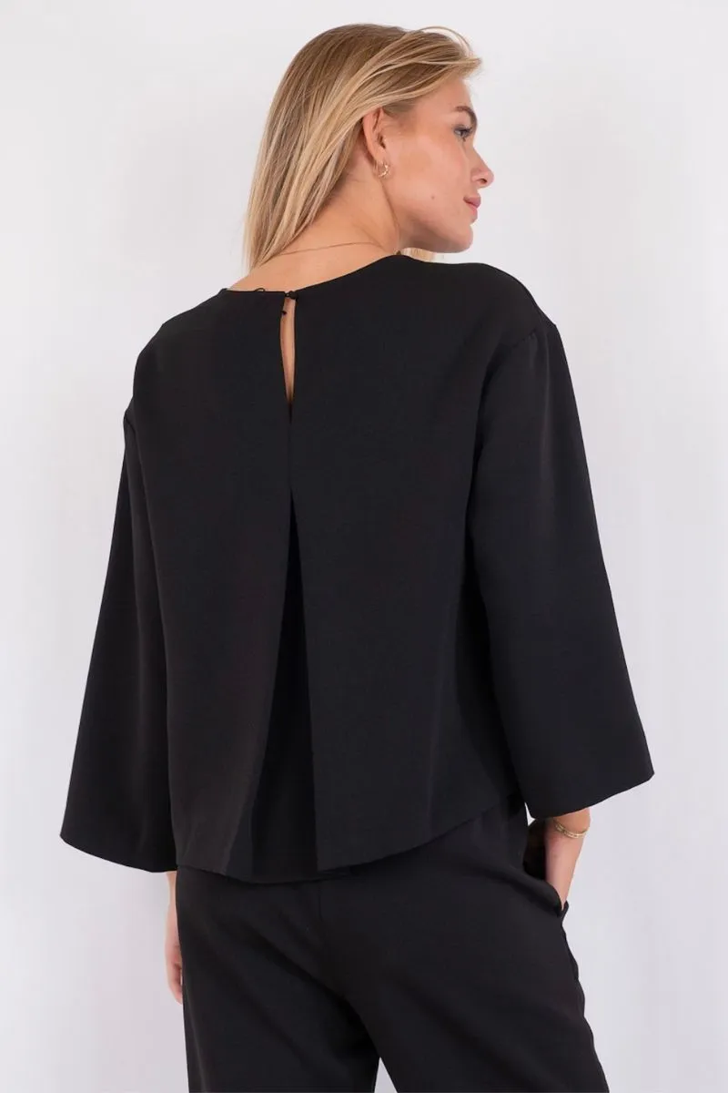 Elio Crepe Blouse | Black | Bluse fra Neo Noir