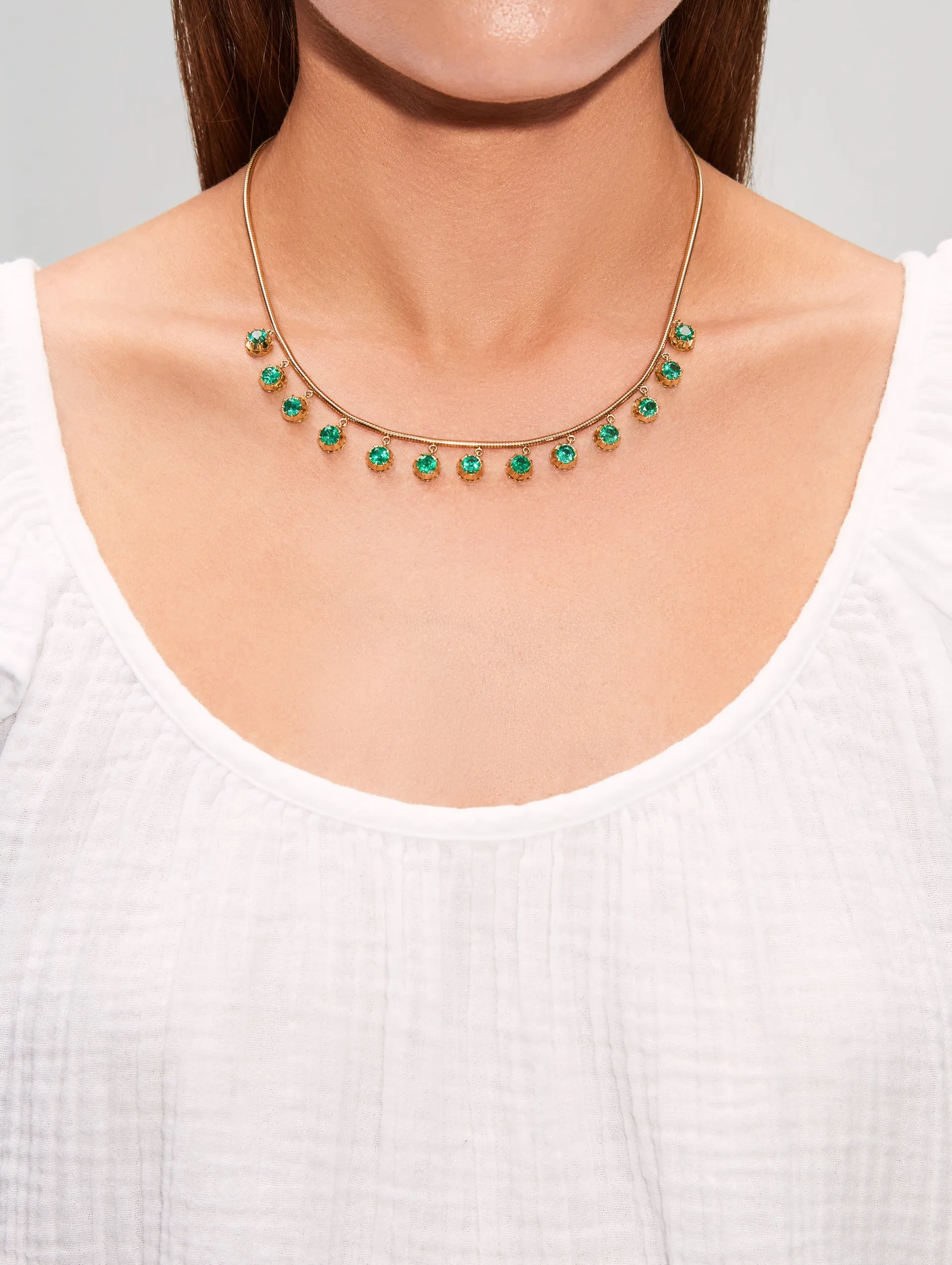 Emerald Fringe Necklace