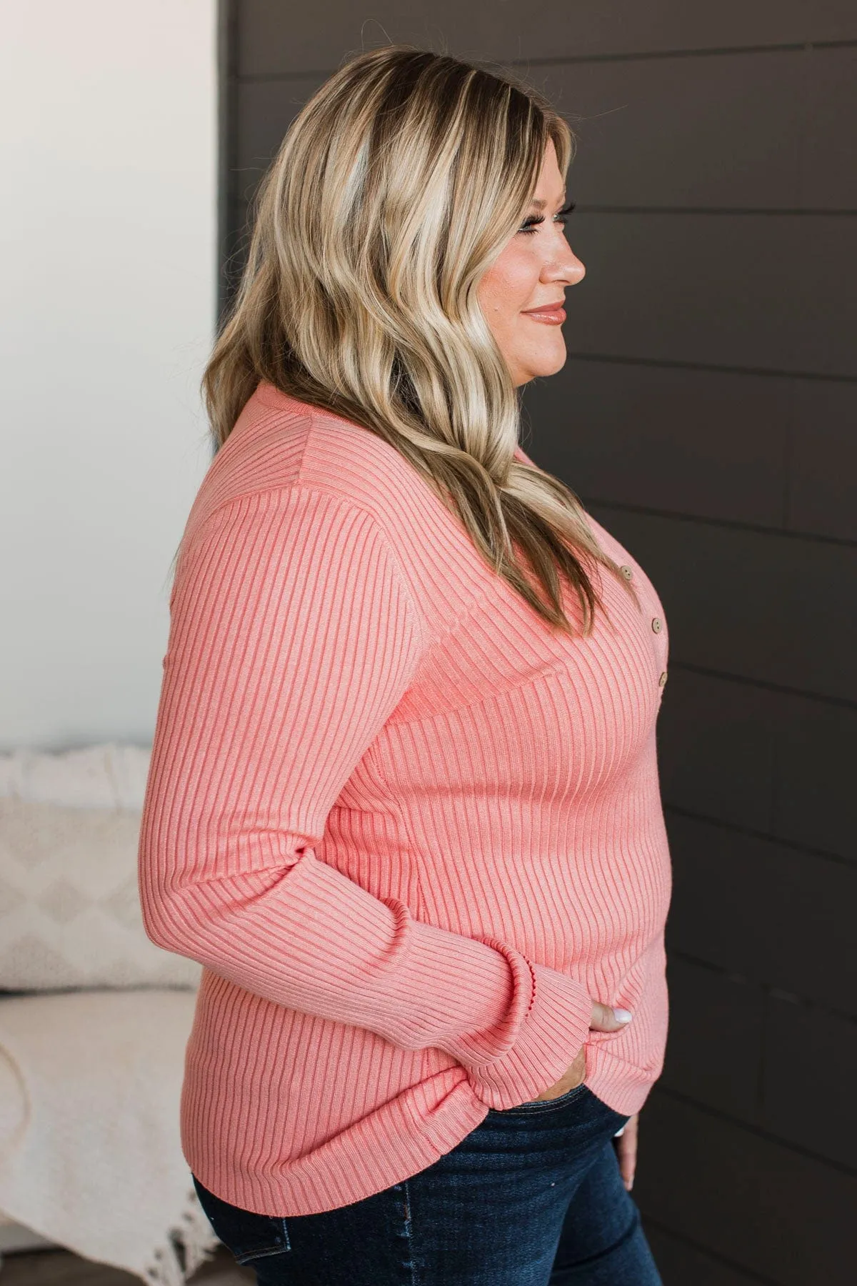 Endlessly Impressive Ribbed Knit Top- Bubblegum