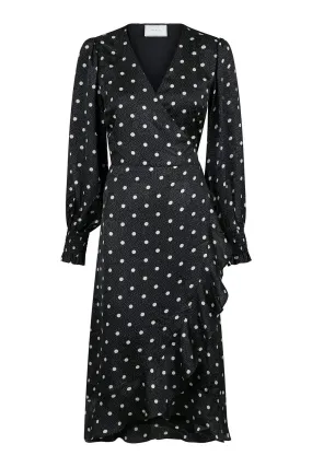 Eva Retro Dot Dress | Black | Kjole fra Neo Noir