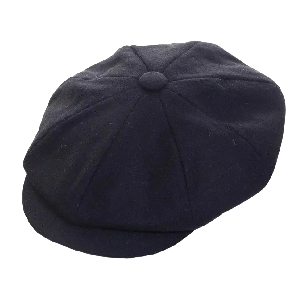 Failsworth Alfie 8 Piece Melton Cap in Black