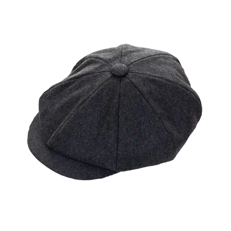 Failsworth Alfie 8 Piece Melton Cap in Charcoal