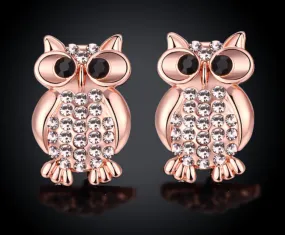 Fashion owl stud earrings