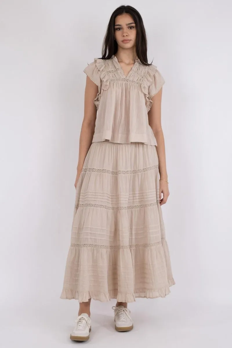 Felicia S Voile Skirt 161872 | Sand | Nederdel fra Neo Noir