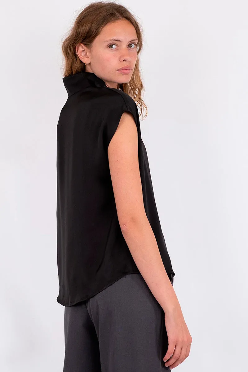 Flana Drapy Satin Blouse | Top fra Neo Noir