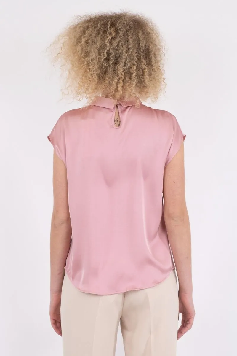 Fleur Drapy Satin Blouse | Light Pink | Bluse fra Neo Noir