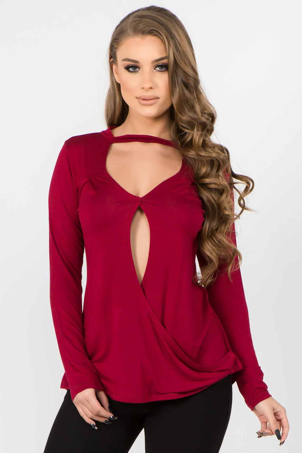 Flirty Sophistication Choker Wrap Top